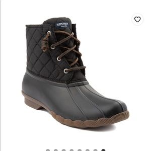 Womens Sperry Top-Sider Saltwater Quilted Nylon Duck Boot - Black size 8.5